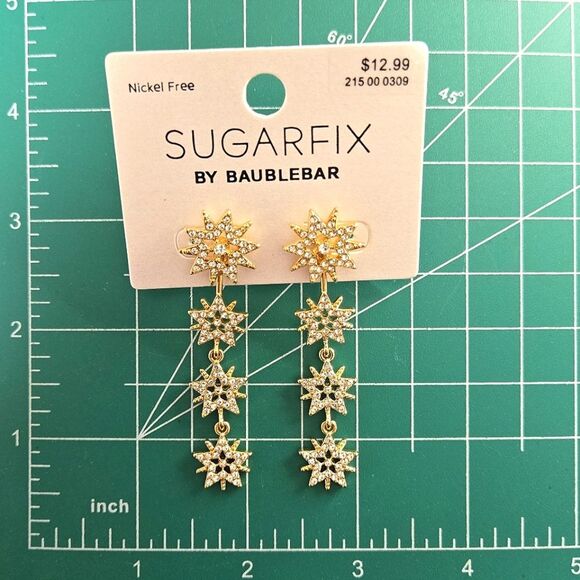 Stunning Celestial Star Statement Earrings In Gold Sugarfix by Baublebar  NEW - Picture 3 of 3